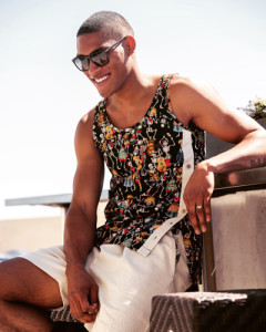 Milan Howard models items from QMULATIVE's Spring/Summer 2018 collection for photographer Jim Hesterman